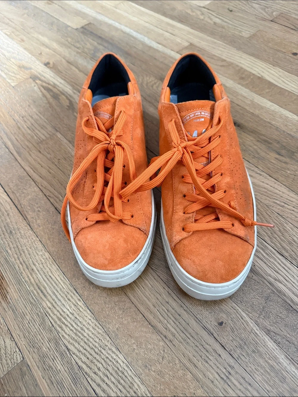 P448 Orange Suede Low-Top Sneakers